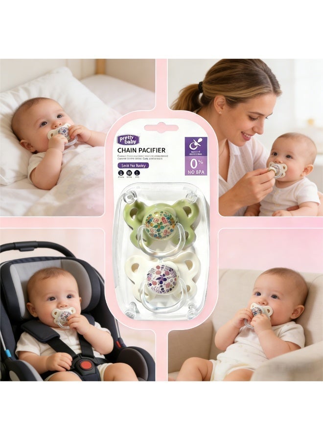 لهاية أطفال بتصميم تقويمي للحلمة يشبه الثدي - خالية من مادة BPA، مصنوعة من السيليكون الناعم والبولي بروبيلين الآمن غذائيًا - تُهدئ التسنين، وتُعزز المص الطبيعي للأطفال حديثي الولادة، متوفرة باللونين الأخضر والأبيض. - Image 4